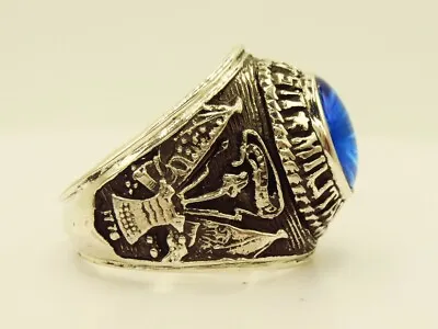 Silver 925 W 10K PLATED  MILITARY POLICE RING  MP RING  USMP  US Size 12.75 • $76.30