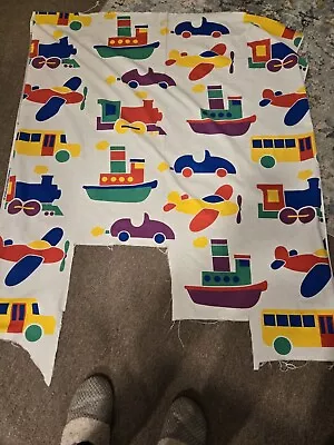 Princess Fabric #180 Primary Colors Planes Trains & Autos 38 X 45  • $6.99