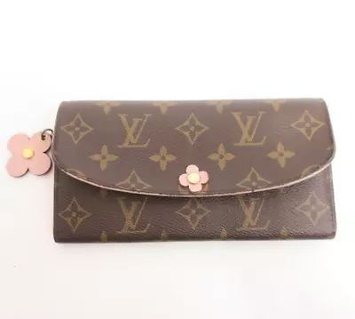 Authentic LOUIS VUITTON Monogram Portefeuille Emilie Flower Long Wallet #26849 • $189