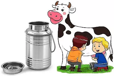 Stainless Steel Can Milk Container Bucket Gallon Milker 5 Liter Milk Can  • $48.27