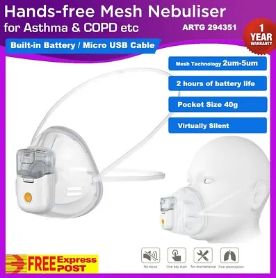 Caremax Hands-free Portable Mesh Ultrasonic Asthma Battery & Micro USB • $105
