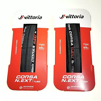 1 Or 2 Vittoria Corsa N.EXT  700 X 24C/26C/28C Clincher Road Tyre Foldable Black • $169