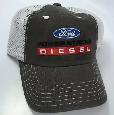 Ford Power Stroke Diesel Hat / Cap - Gray W/ White Mesh & Power Stroke Emblem • $19.99