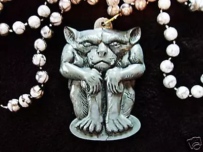 Gruesome  Gothic Gray Gargoyle  Mardi Gras Necklace Goth Knees Halloween (b735) • $5.95