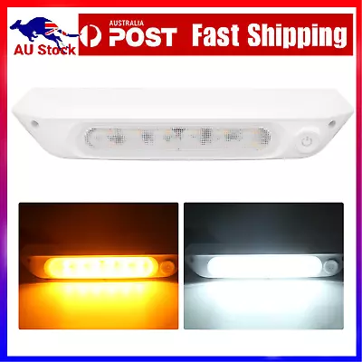 12V 287mm Dual LED Awning Light With Switch Amber White Waterproof Caravan RV AU • $26.51