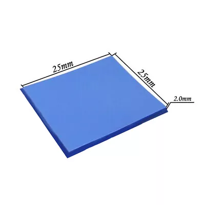 Blue 25x25x2mm Silicone Thermal Pad Sheet CPU Memory Board Chip Heatsink • $19.99