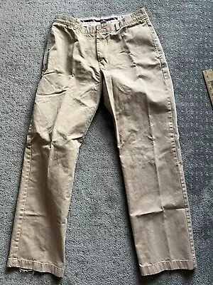 J Crew Pants Men 32x32 Khaki Brown Essential Chino Straight Leg Flat Front Twill • $17