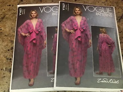 🌼 Vogue #v1627 - Designer Zandra Rhodes Sexy Dress Pattern Xs-med / Lg-xl Ff • $16.14