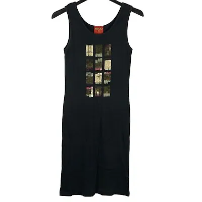 Vintage Kenzo Jungle Maxi Dress Black Size Large Women's B75 • $64.35