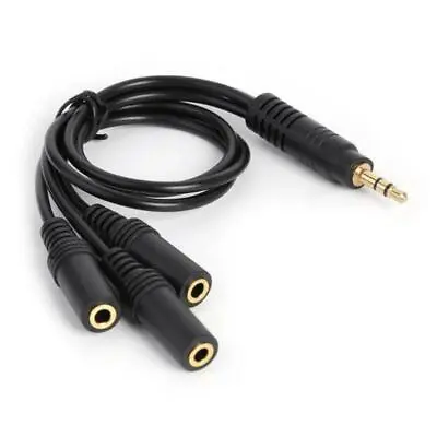 3.5mm PVC 3-Pole Plug To 3 Way Stereo Audio- Headphone Splitter Adapter Cable • £5.34