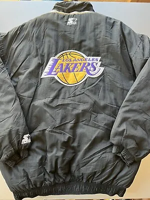 Vintage 90s Starter Los Angeles Lakers Puffer NBA Basketball Zip Jacket L RARE • $134.97