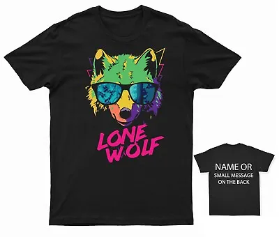 Lone Wolf Neon Graphic - Cool Urban Style Unisex T-Shirt • £13.95