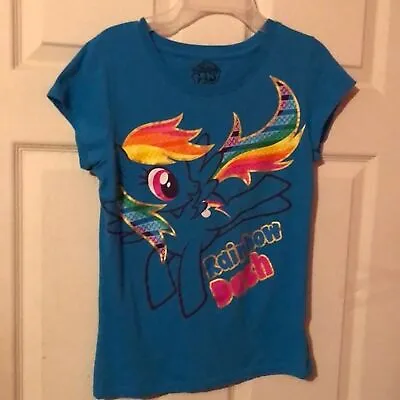 My Little Pony Rainbow Dash Blue T-Shirt Girls XL 14/16 • $11