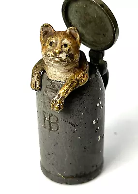 Antique Rare Vienna Cold Painted Bronze Cat In Beer Stein HF Beer Group Figure • $395