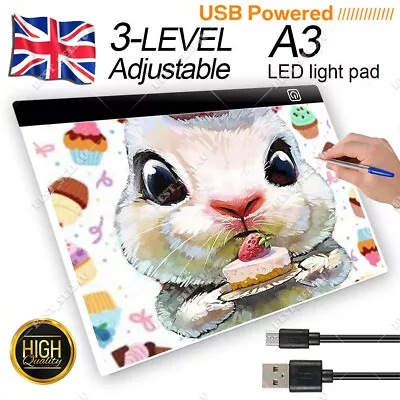 £16.99 • Buy A3 LED Drawing Tracing Board Light Box Tattoo Art Stencil UltraThin Lightbox Pad
