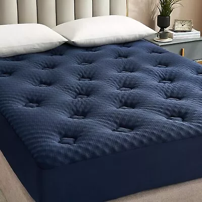 Memory Foam Mattress Topper King & Breathable Gel Pillow Top Mattress Pad Cover • $69.99