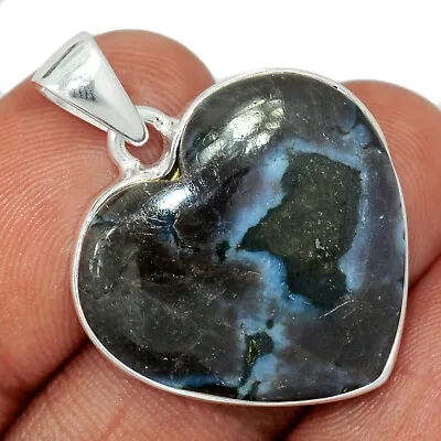 Heart - Natural Mystic Merlinite Crystal - Madagascar 925 Silver Pendant CP32112 • $15.99