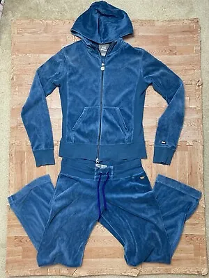 Nike Sportswear Velour Tracksuit Blue Women’s Size Medium Hooded Jacket Y2k • $105