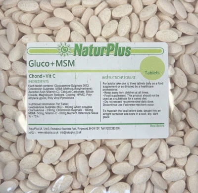 £7.19 • Buy Glucosamine Chondroitin MSM And Vitamin C Tablets - By NaturPlus