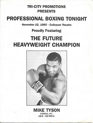 Vintage Original 1986 Mike Tyson Vs Conroy Nelson Boxing Fight Program Scorebook • $674.95