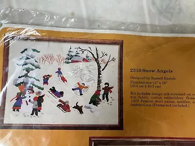 Vtg 1985 The Creative Circle Crewel Kit Needlework Snow Angels 2310 • $28.99