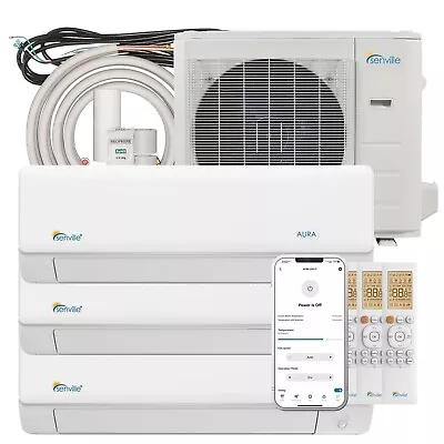 28000 BTU Tri Zone Ductless Mini Split Air Conditioner And Heat Pump - SEER 24 • $2499.99