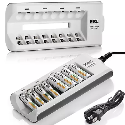 EBL 8 Slot Battery Charger For Ni-MH Ni-CD AA AAA Rechargeable Batteries • $5.50