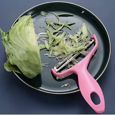 Vegetable Peeler Cabbage Grater Salad Slicer Cutter Kitchen Gadgets PINK • £3.10