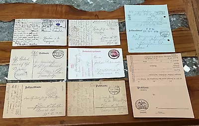 LOT X8 GERMANY WWI FELDPOST MILITARY CARDS POSTCARDS SOLDIER LETTERS ! CENSOR +! • $24.99