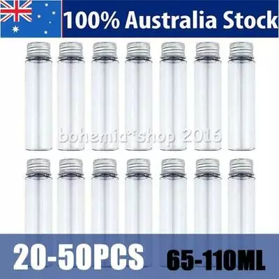 65ML/110ML Clear Flat Plastic Test Tubes With Screw Caps For Wedding Party Decor • $15.25