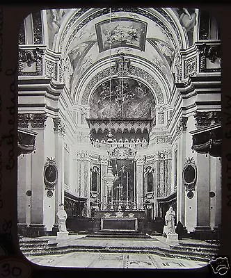 GWW Glass Magic Lantern Slide INTERIOR OF CITTA VECCHIA CATHEDRAL  C1890 MALTA  • $18.65