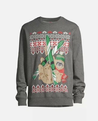 $16.99 • Buy Men's HOLIDAY SKI Large 42/44 Gray Ugly Sloth Pullover Long Sleeve Sweatshirt