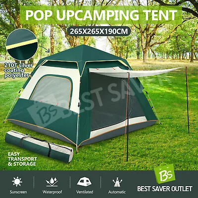 $99.75 • Buy 5 Person Beach Tent Camping Shelter Pop Up Instant Shade Outdoor Hiking Tent