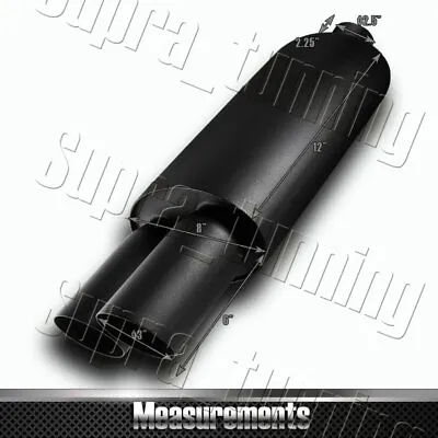 3  Dual Slant Tip 2.5  Inlet Black Stainless Exhaust Weld-On Muffler Universal • $49.88