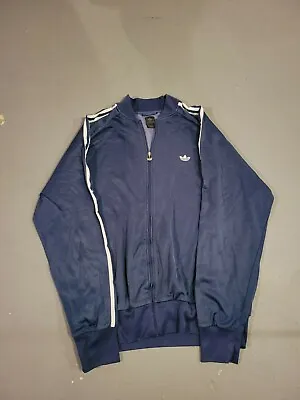 Vintage Authentic Adidas Superstar Track Jacket Soccer Navy Blue Medium • $49.99