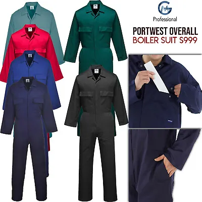 £25.45 • Buy Portwest Mens Coverall Builder Boiler Suit Mechanic Work Overall Work Wear S999