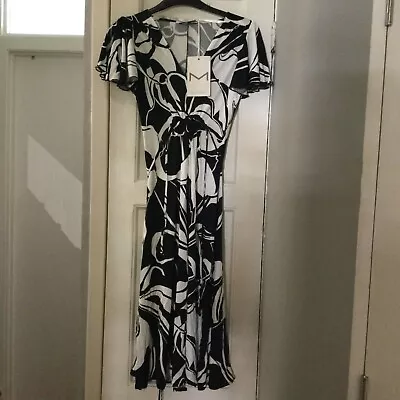 H&M M By Madonna Black & White Floral Dress With Tie Belt Detail • $43.56