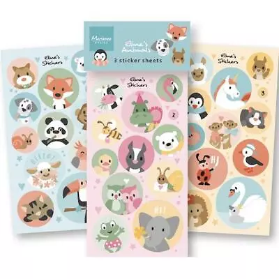 Marianne Design Sticker Sheets 3pcs - Eline's Animals CA3190 • £2.99