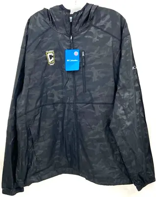 NEW Columbus Crew MLS Soccer Long Sleeve Black Camo Windbreaker Jacket Mens L • $25.49