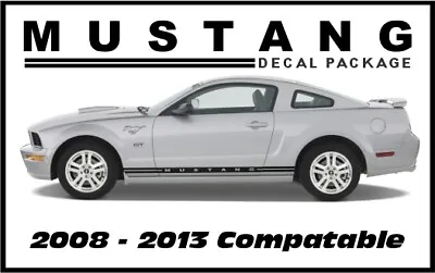 Side Stripe & Windshield Banner Racing Decals Kit For Ford Mustang • $59.95