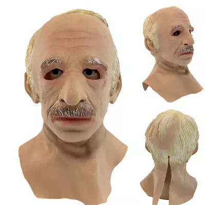 Adults Old-Man Latex Full Face Mask Halloween-Party Realistic Mask Headgear Prop • $31.72