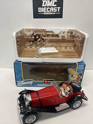 Burago Mickey Mouse Disney Mercedes Benz SSK 1:18 Scale Die-Cast Model Used • $49.99