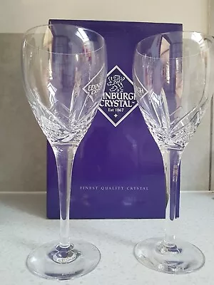 Edinburgh Crystal Skye Large Wine Glasses X 2 • £75