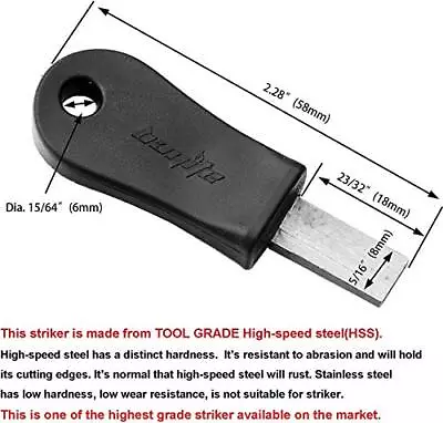 Pack Of 3 Striker-Pro High Speed Steel Striker For Ferro Rod Fire Starter (3) • $12.25