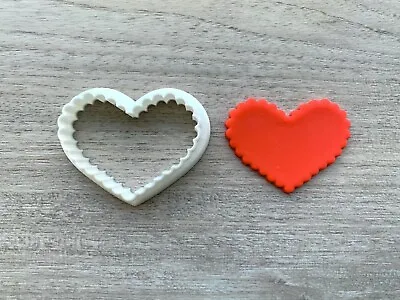 Scalloped Heart 2 Cookie Cutter Fondant Jewelry Mini Clay Earring Geometric • $2.50
