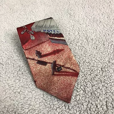 Vintage Elvis Presley Tie Mens Wide Red Silk Heartbreak Hotel 1993 USA Adult • $8.99