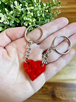LEGO Heart Keychain Set - Made With Genuine LEGO® - Matching Keychains Gift Set • £2.89