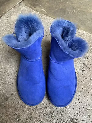 UGG Classic Blue  Bailey Button Gem Boot UK Size 6 • £65