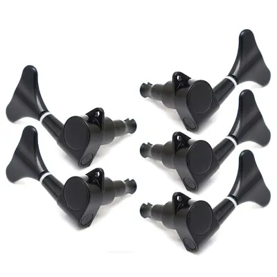 3L2R Fish Tail Sealed 5 Strings Style Bass Tuning Peg Tuner Machine Heads Black • $29.99