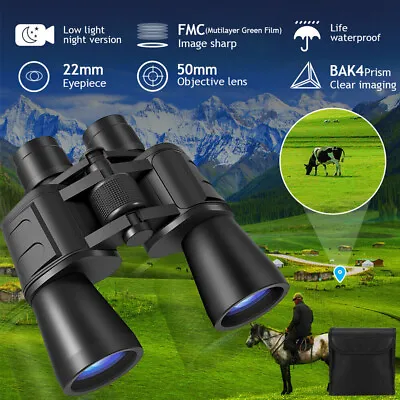 180x100 HD Military Zoom Powerful Binoculars Day/Low Night Optics Hunting & Case • $22.99